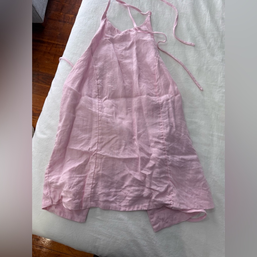 Abercrombie & Fitch Pink Linen Halter Top